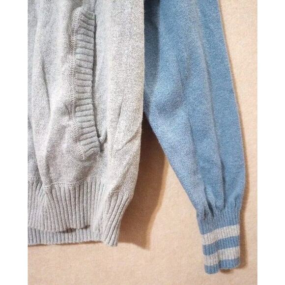 Linksoul Men's Cashmere Blend Jacket XL Gray Blue Golf Sweater Full Zip Stretch - Picture 2 of 7